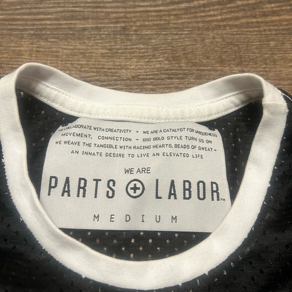 Parts + Labour M mesh long sleeve with lightening bolt patch (back) front patch - Picture 3 of 12